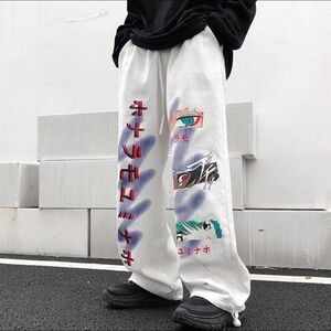 Anime Harajuku Eye Pants Unisex Size M New